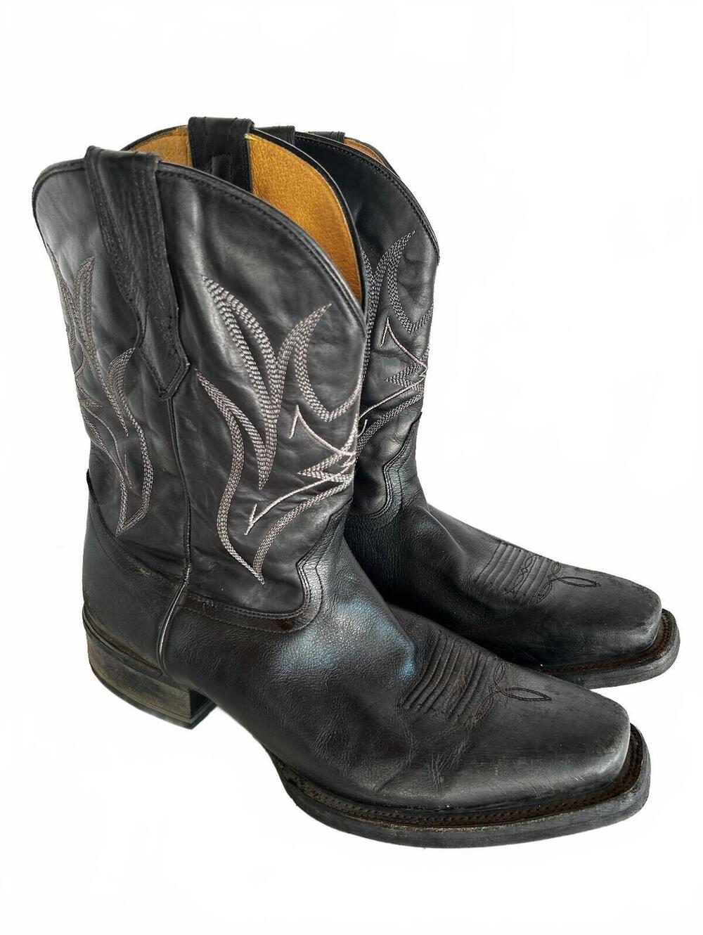 Cody James Xero Gravity Black Leather Cowboy Boots Men's 12